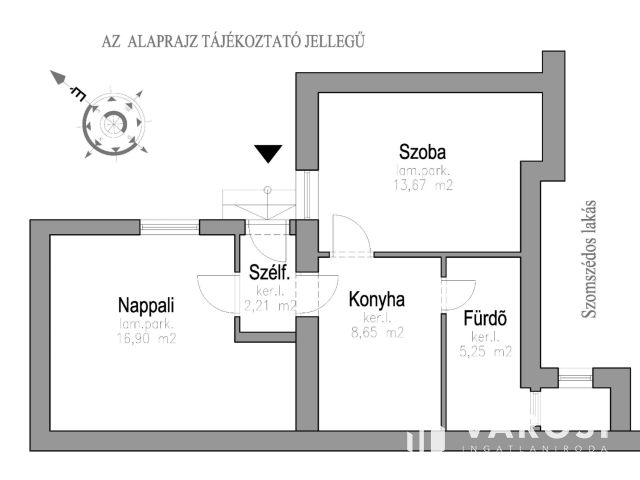 Eladó belvárosi földszinti téglalakás